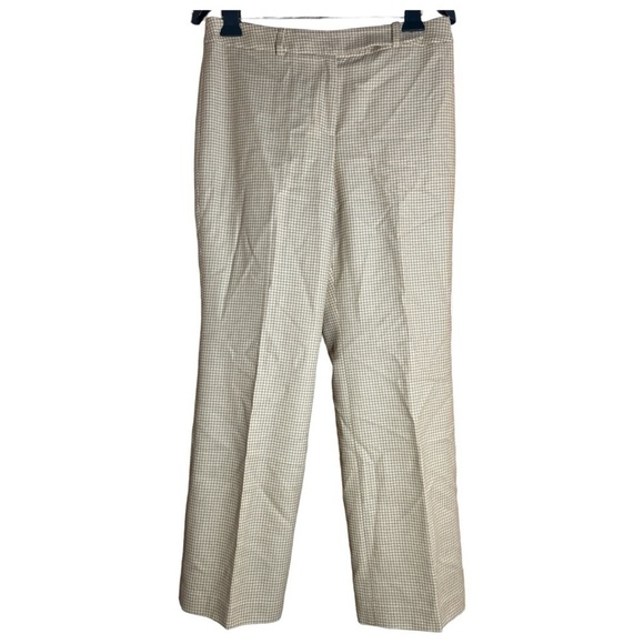 Talbots Pants - Vintage Talbots Petites Lined Houndstooth Plaid Wool & Cashmere Trousers Tan 10P
